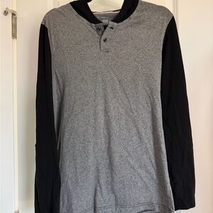 INC International Concepts Gray and Black Hoodie Shirt